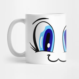 Large Anime Cartoon Eyes  - Face Mask Mug